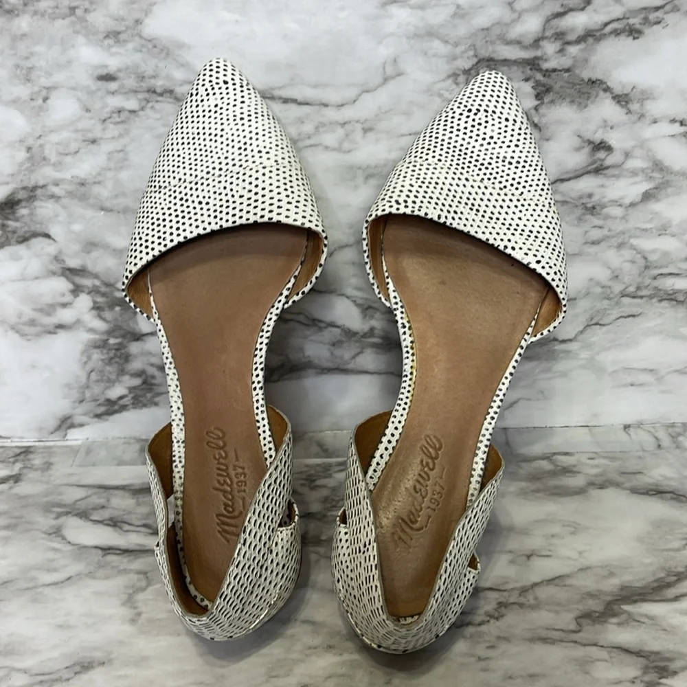 Madewell Womens Sz7. Black White Gray Cut Out Pointy Toe Flats Almost new